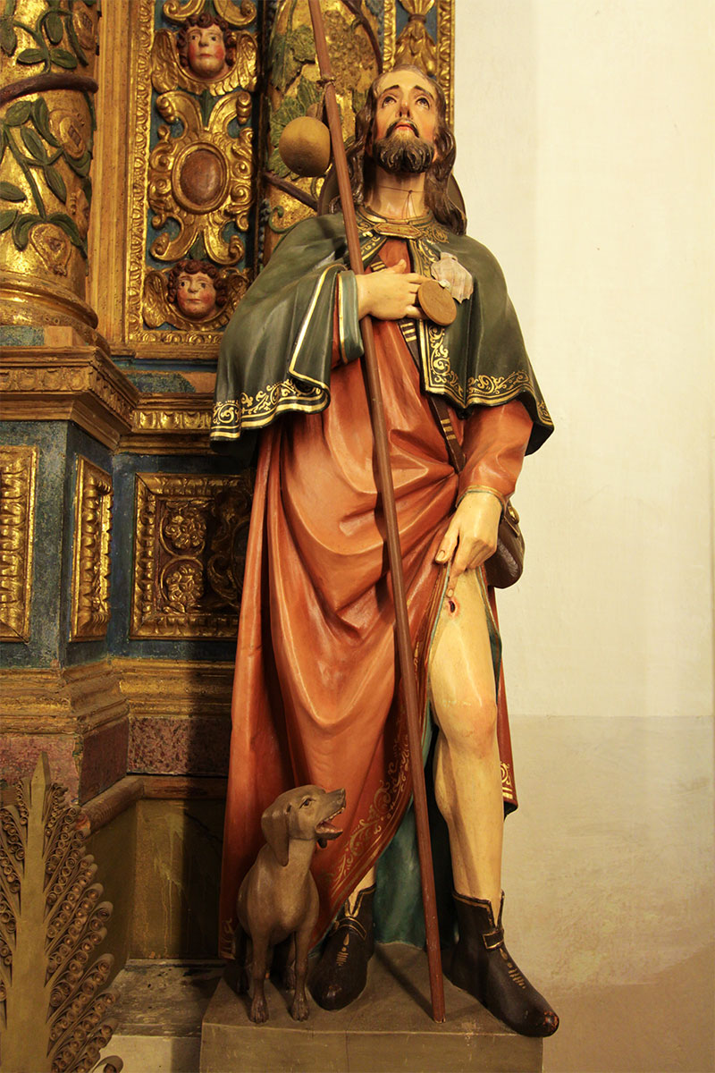 Chiesa parrocchiale di Tiser: statua di S. Rocco
